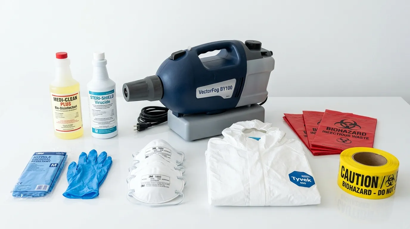 Professional biohazard remediation crew working in La Mirada